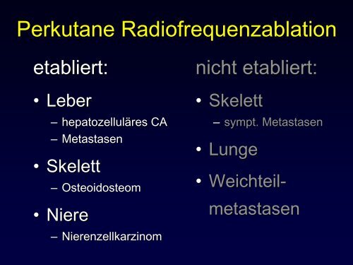 Radiologische Diagnostik und Therapie von Tumorerkrankungen