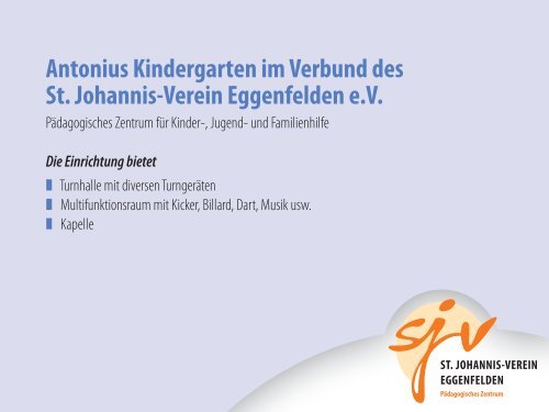 Antonius Kindergarten - St. Johannis-Verein Eggenfelden eV