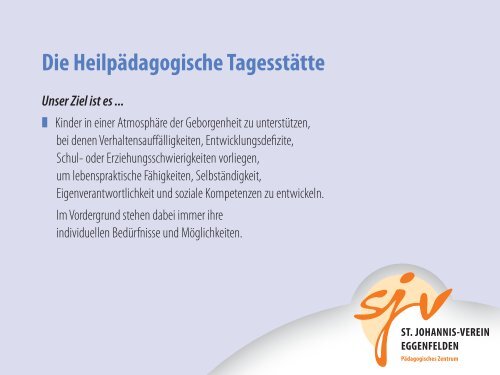 Heilpädagogische Tagesstätte - St. Johannis-Verein Eggenfelden eV