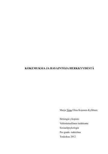 Kokemuksia ja h ... Tiina KojonenKyllonen.pdf - Helda