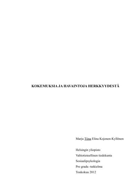 Kokemuksia ja h ... Tiina KojonenKyllonen.pdf - Helda