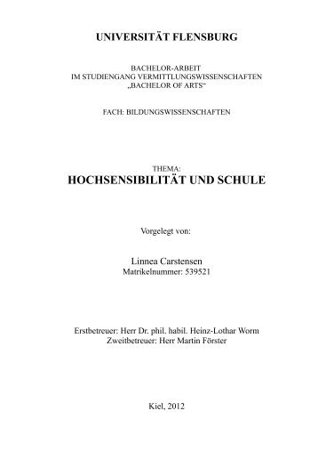 HOCHSENSIBILITÄT UND SCHULE - Informations- und ...