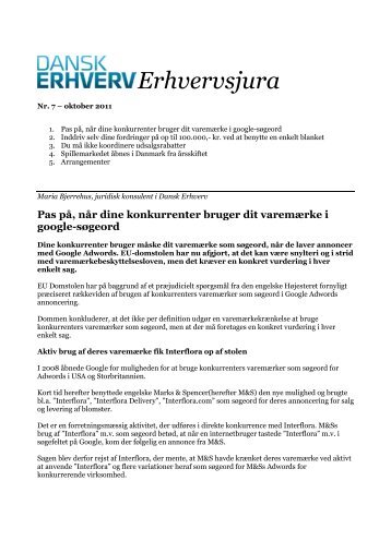 Erhvervsjura - Dansk Erhverv