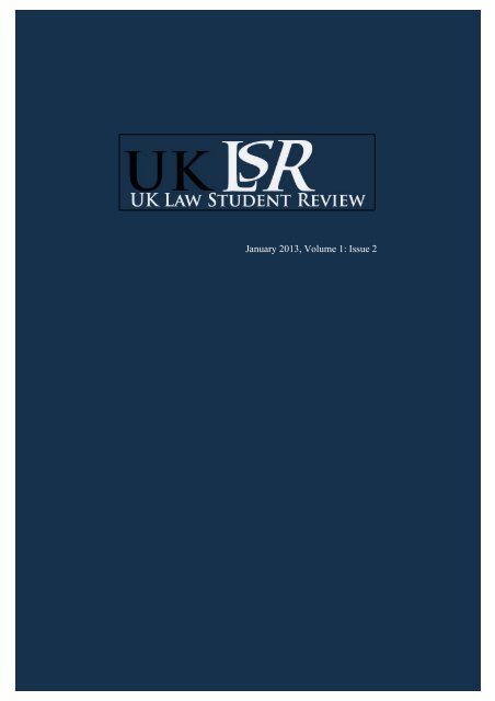 Open UKLSR Volume 1(2) - Uklsa