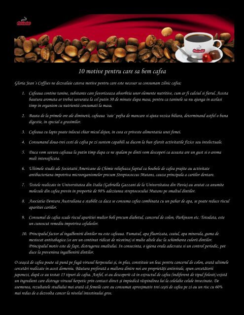 10 motive pentru care sa bem cafea - Caffe Carraro