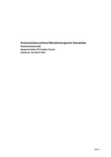 Kreisschützenverband Mecklenburgische Seenplatte - Strelitzer ...
