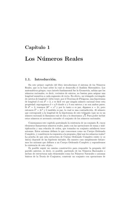 Capítulo 1: Los Números Reales - Cimat