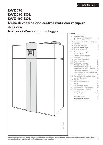 LWZ 303 i LWZ 303 SOL LWZ 403 SOL Unità di ... - Stiebel Eltron