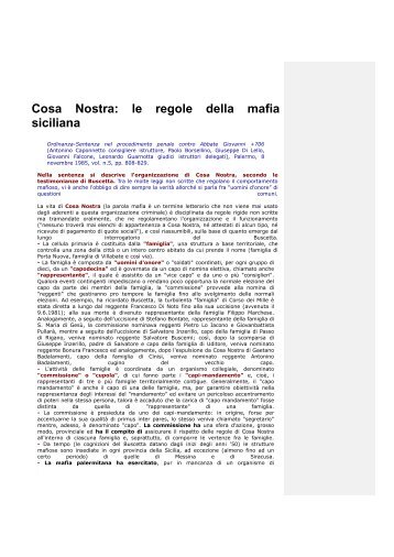 mafia (Commissione Parlamentare Antimafia) - Simpatia