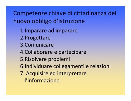 la costruzione del curricolo verticale - Scuola Media Pianciani ...