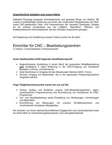 Vollständige Stellenbeschreibung als PDF - Edelstahl Rosswag