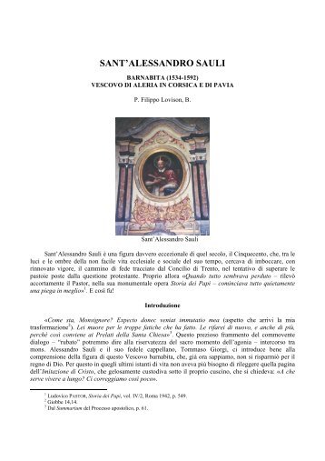 S. Alessandro Sauli - Centro Studi Storici dei PP. Barnabiti - Index