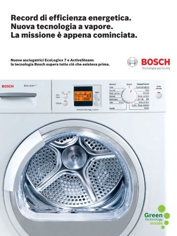 Asciugatrici EcoLogixx 7 e ActiveSteam - Bosch