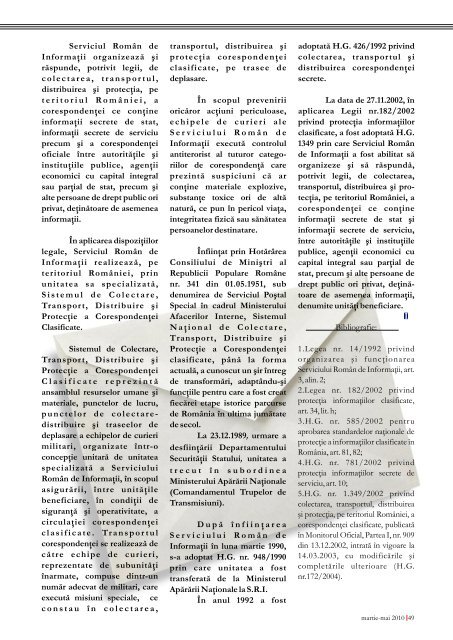 numărul 17, martie 2010 - Serviciul Român de Informaţii