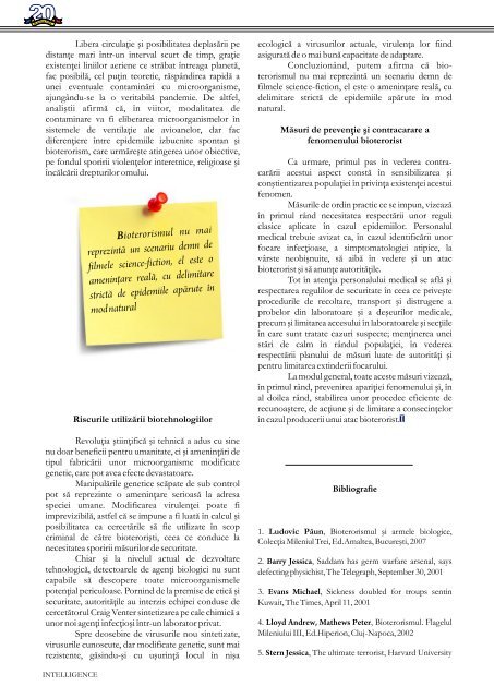 numărul 17, martie 2010 - Serviciul Român de Informaţii