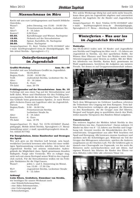 Strehlaer Tageblatt - Stadt Strehla