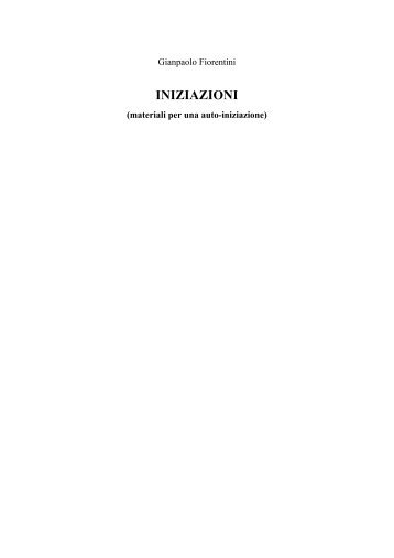 INIZIAZIONI - Gianpaolo Fiorentini