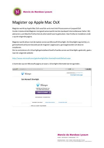 Magister op Apple Mac OsX