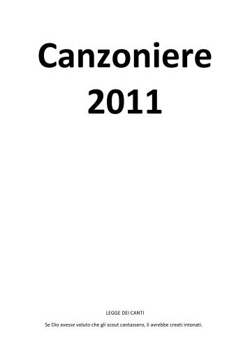 canzoniere 2011.pdf - Scout Bussolengo I