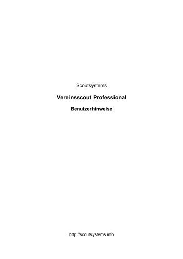 Vereinsscout Professional Benutzerhinweise - STYX Marketing GmbH