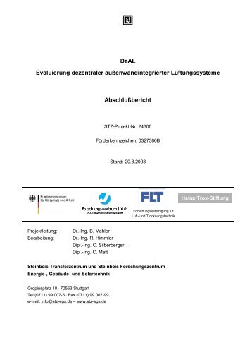 DeAL Abschlussbericht (pdf) - EGS-plan Steinbeis-Transferzentrum