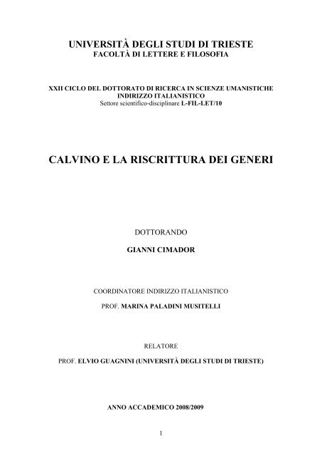 La Riscrittura Dei Generi In Calvino Openstarts - 