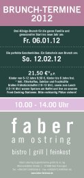 Fr. 06.01.12 10.00 - 14.00 Uhr - Faber Feinkost