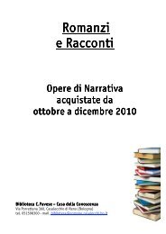 Romanzi e racconti - Casalecchio delle Culture