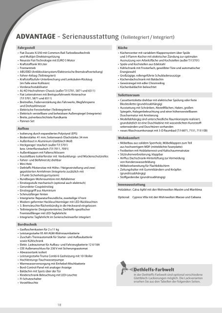 Download Hauptpreisliste/Technische Daten ... - Dethleffs