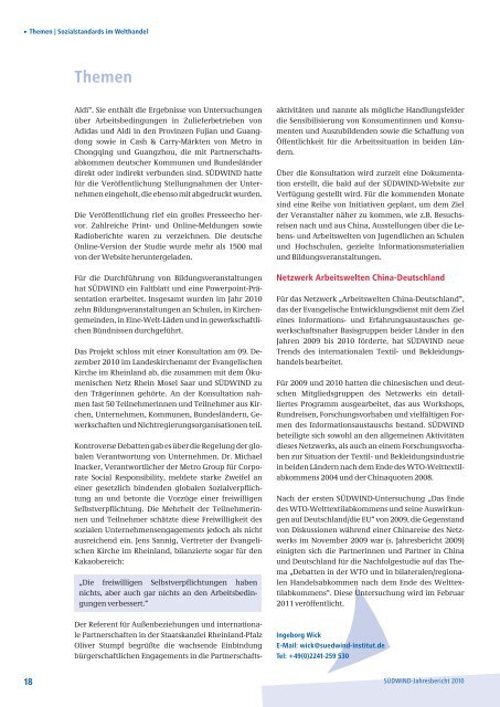 Download Jahresbericht 2010 - SÜDWIND-Institut