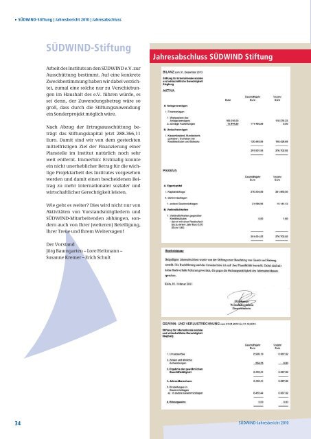 Download Jahresbericht 2010 - SÜDWIND-Institut