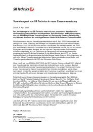 Verwaltungsrat von SR Technics in neuer Zusammensetzung