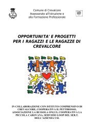 Scarica qui l'opuscolo 2011-2012 - Comune di Crevalcore