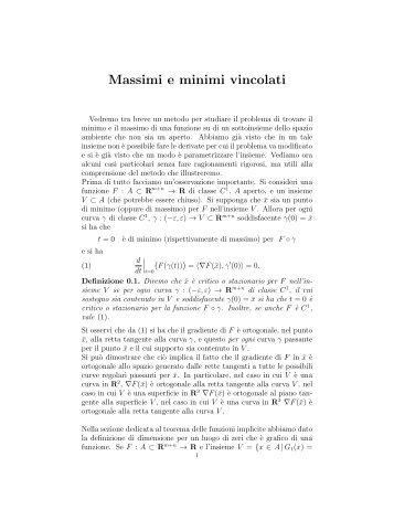 Metodo dei moltiplicatori di Lagrange