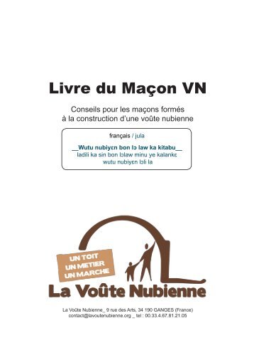 Livre du Maçon VN - Association la Voûte Nubienne