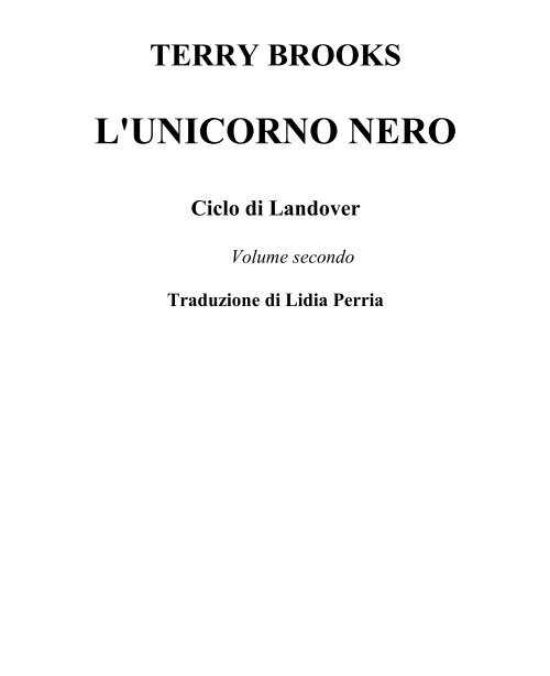 L'UNICORNO NERO - Liberi di Leggere