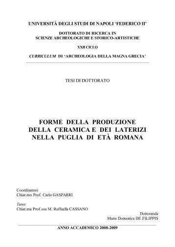 forme della produzione della ceramica e dei laterizi nella puglia di ...