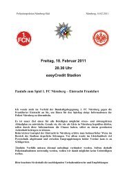Freitag, 18. Februar 2011 20.30 Uhr easycredit ... - Eintracht Frankfurt