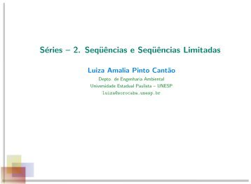 8.2 Subseqüências. seqüências limitadas - Página inicial - Unesp