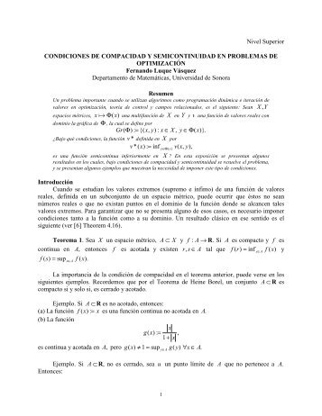 condiciones de compacidad y semicontinuidad en problemas