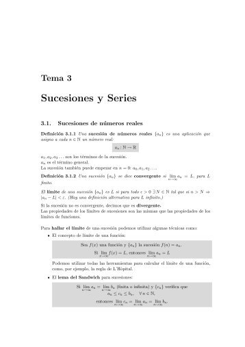 Sucesiones y Series - OCW - UC3M