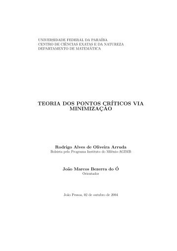 Teoria dos Pontos Críticos via Minimização - Rodrigo Alves de ...