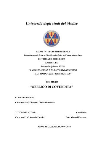 Tesi finale - Università degli Studi del Molise