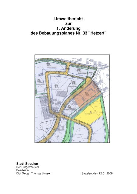 Umweltbericht zur 1. Änderung des Bebauungsplanes ... - in Straelen