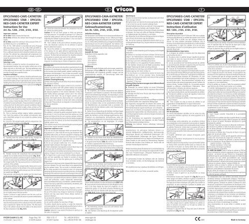 US GB D F EPICUTANEO-CAVE-CATHETER ... - Vygon (UK)