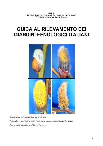 Guida al rilevamento dei Giardini Fenologici Italiani. - Cra-Cma