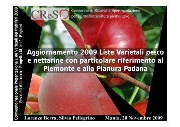 Aggiornamento 2009 Liste Varietali pesco e nettarine con - InfoKeeper