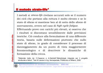 Fatica - approccio strain-life - Ingegneria Aerospaziale - Politecnico ...