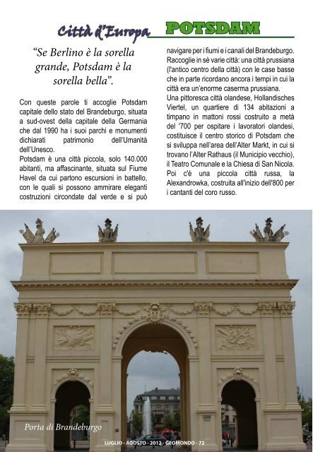 LUGLIO - AGOSTO 2012 - Accademia geografica mondiale