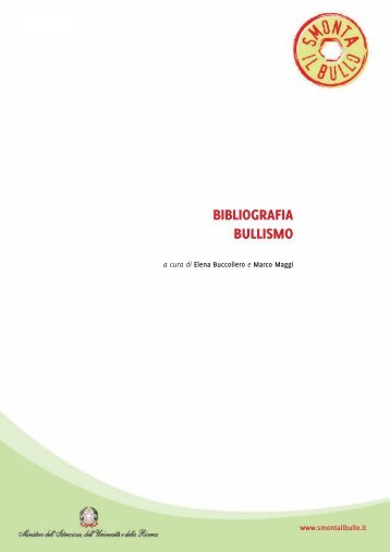 BIBLIOGRAFIA BULLISMO - Smonta il bullo